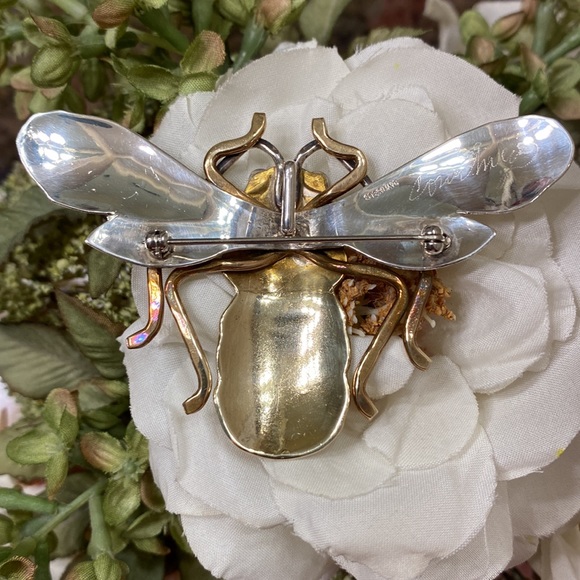 Vintage Sterling GP Courtney Design Brooch/Pendant with a bale Large 3 1/4” x 2” - Picture 5 of 10